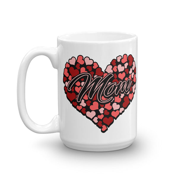 Mothers Day Hearts White Glossy Mug
