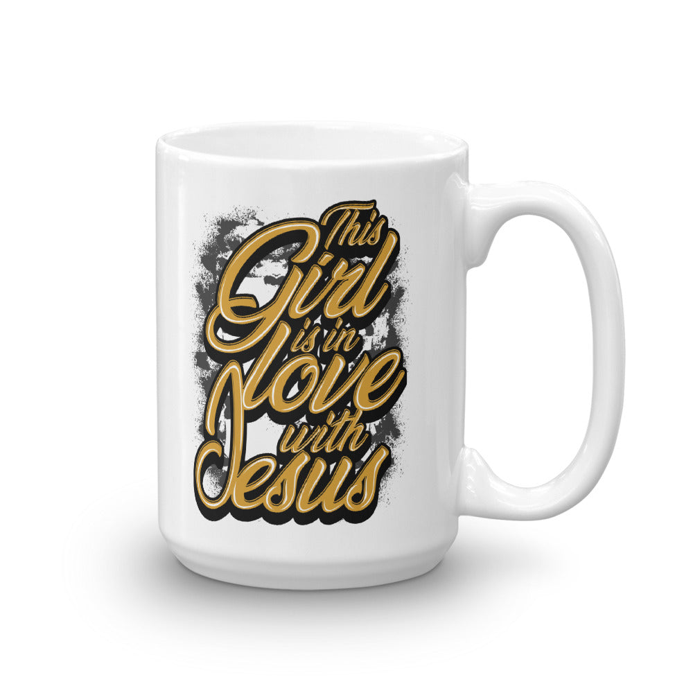 This Girl Is In Love With Jesus Gold Mug