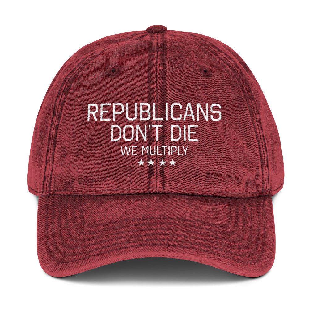 Republican Embroidered Vintage Cotton Twill Cap