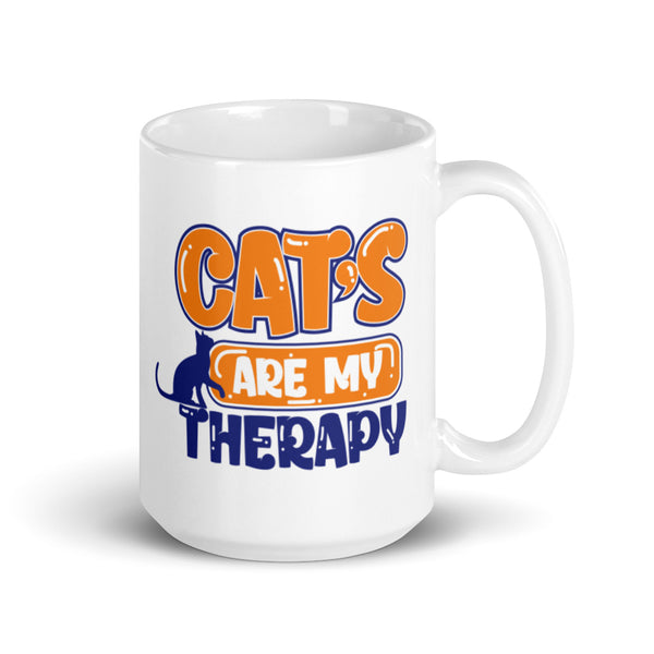 Cats Are My Therapy Cat lovers Coffee Mug